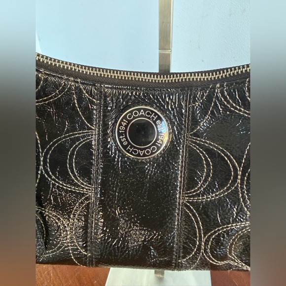 Coach Black Patent Shoulder Bag - Picture 2 of 9